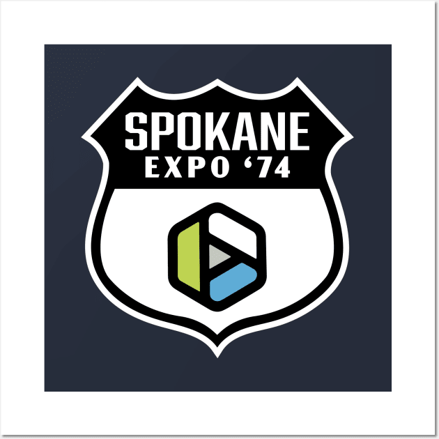 Expo '74 Spokane World's Fair Retro Shield (Multicolor) Wall Art by deadmansupplyco